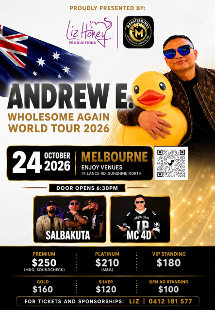 Andrew E - live in Melbourne, October 24, 2026